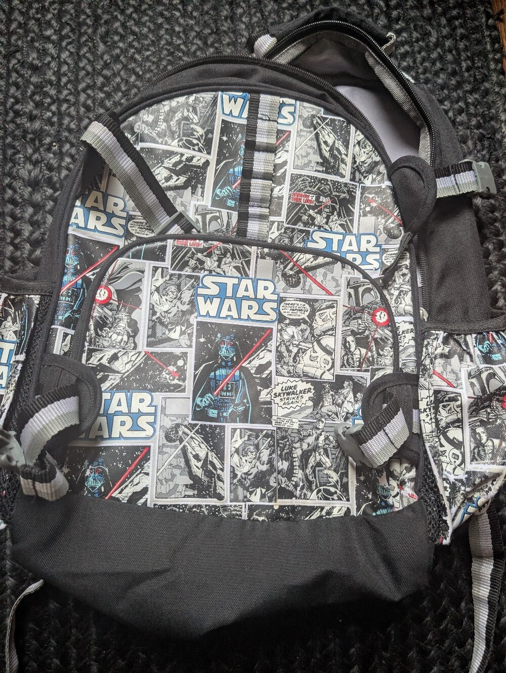 Pottery Barn Kids Star Wars Black & Gray Comic PanelBackpack